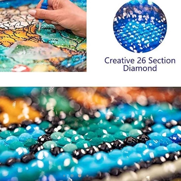 5D Full Drill Diamond Art Flowers Round Diamond Dots - Picture 4 of 5